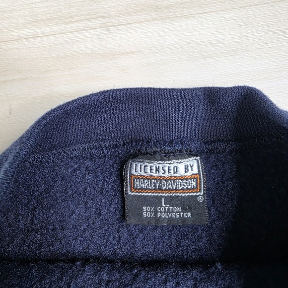 90s Harley Davidson Custom Cropped Sleeveless Sweatshirt Eagle Endure Forever - Picture 3 of 6